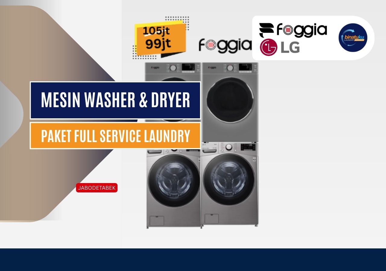 2 Washer LG20kg & 2 Dryer Foggia 16KG