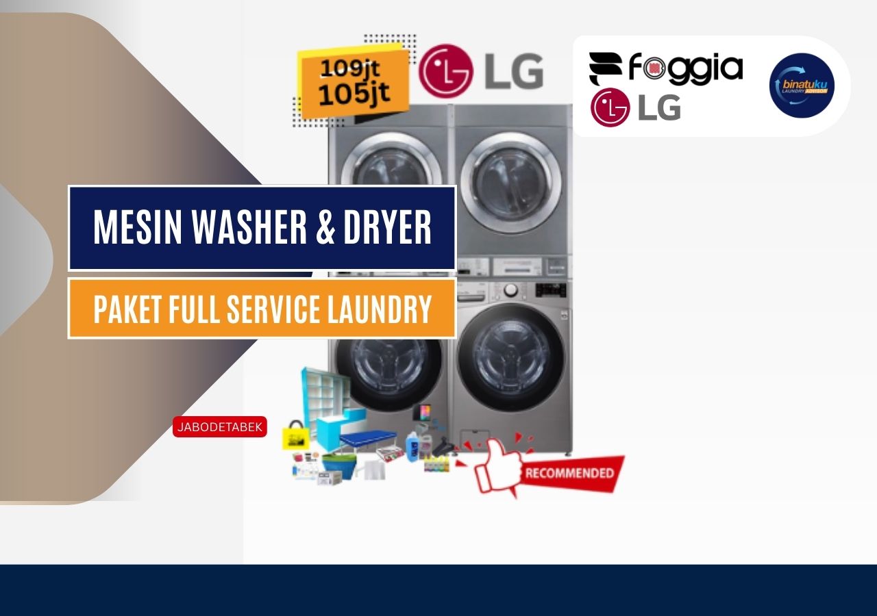 2 Washer LG20kg & 2 Dryer LG 15KG