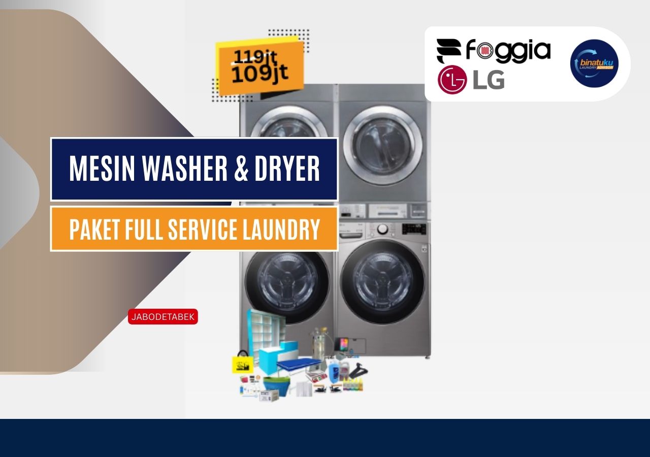 2 Washer LG20kg & 2 Dryer LG 15KG